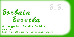 borbala beretka business card